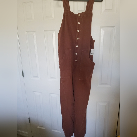 We The Free Fields Of Flowers Wide-Leg Overalls-Mocha {NWT} - Picture 4 of 8